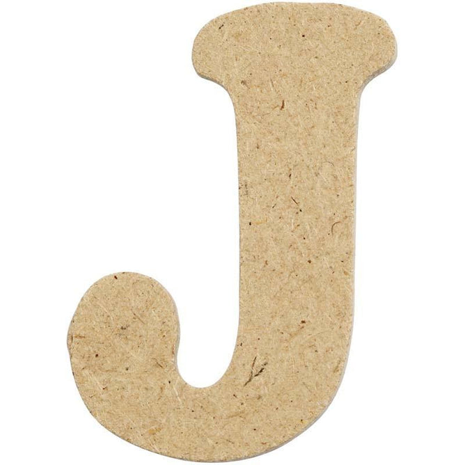10 x Pre Punched MDF Wooden Letter 4 cm - Initial J - Hobby & Crafts