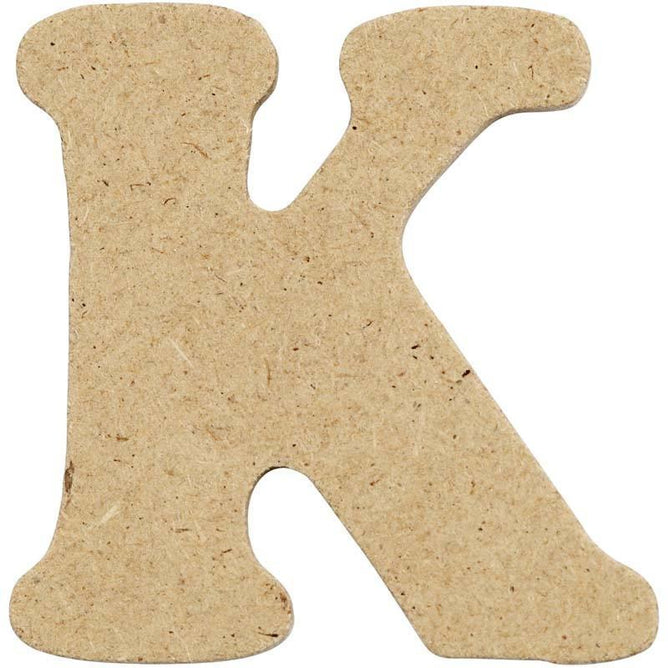 10 x Pre Punched MDF Wooden Letter 4 cm - Initial K - Hobby & Crafts