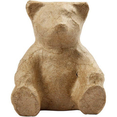 8cm Teddy Bear Sitting Animal Shaped Craft Paper Mache Make Your Own Decoration Model Art - Hobby & Crafts
