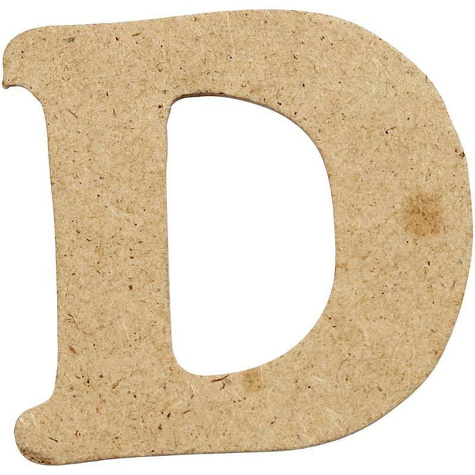10 x Pre Punched MDF Wooden Letter 4 cm - Initial D - Hobby & Crafts