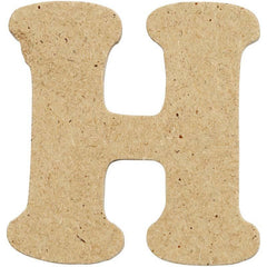 10 x Pre Punched MDF Wooden Letter 4 cm - Initial H - Hobby & Crafts