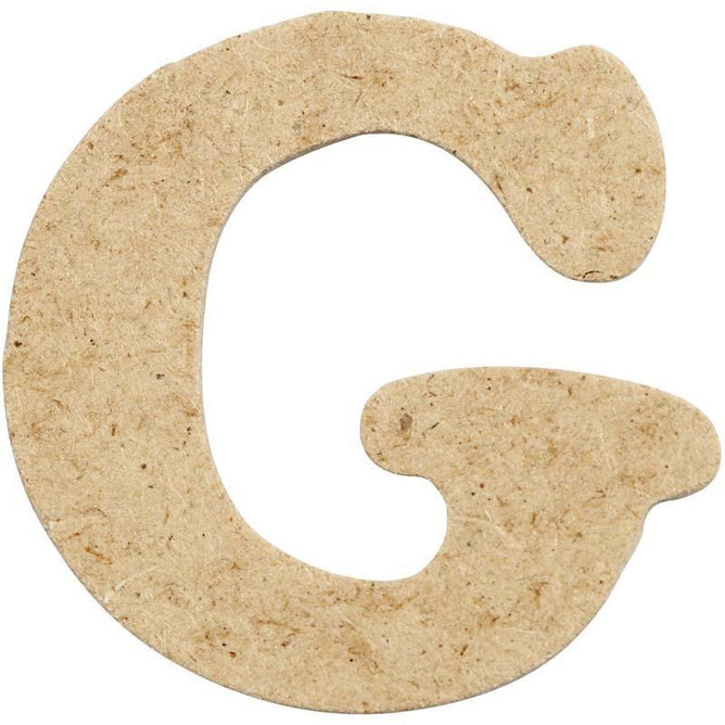 10 x Pre Punched MDF Wooden Letter 4 cm - Initial G - Hobby & Crafts