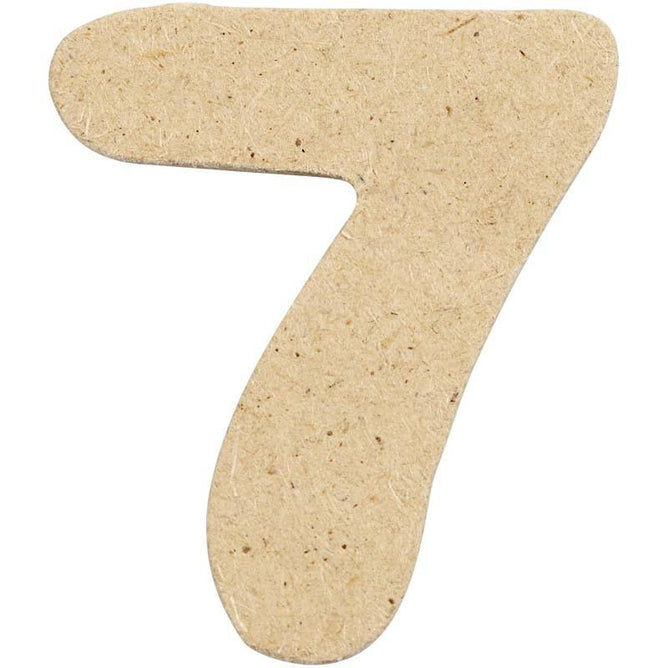 10 x Pre Punched MDF Wooden Number 4 cm - Digit 7 - Hobby & Crafts