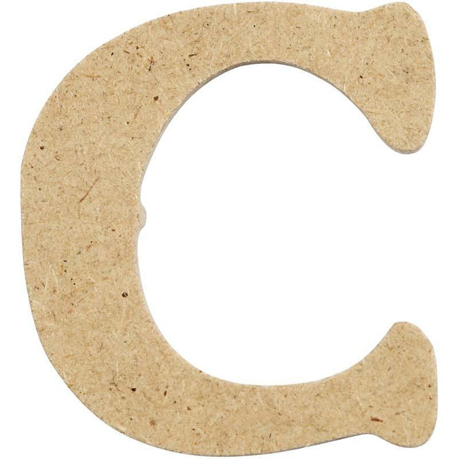 10 x Pre Punched MDF Wooden Letter 4 cm - Initial C - Hobby & Crafts