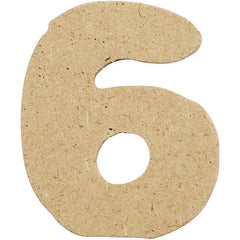 10 x Pre Punched MDF Wooden Number 4 cm - Digit 6 - Hobby & Crafts