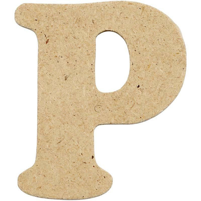 10 x Pre Punched MDF Wooden Letter 4 cm - Initial P - Hobby & Crafts