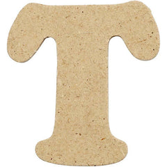 10 x Pre Punched MDF Wooden Letter 4 cm - Initial T - Hobby & Crafts