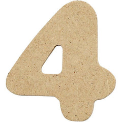 10 x Pre Punched MDF Wooden Number 4 cm - Digit 4 - Hobby & Crafts