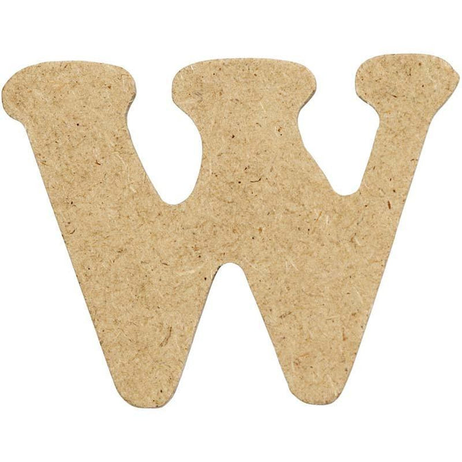 10 x Pre Punched MDF Wooden Letter 4 cm - Initial W - Hobby & Crafts