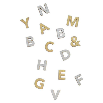 81 x Papermania Metallic Adhesive Alphabet Pack Wooden Decoration Scrapbooking Crafts - Home - Crafts