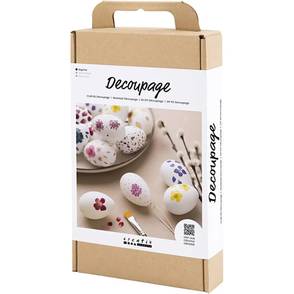 Easter Egg Decoupage Dried Pressed Flowers Craft Kit | Ornaments Hangings Holiday Creative Fun Art Decorate