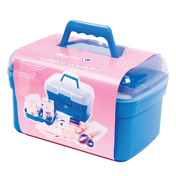 Deluxe Plastic Sewing Box With Carry Handle With Sewing Accessories - Hobby & Crafts