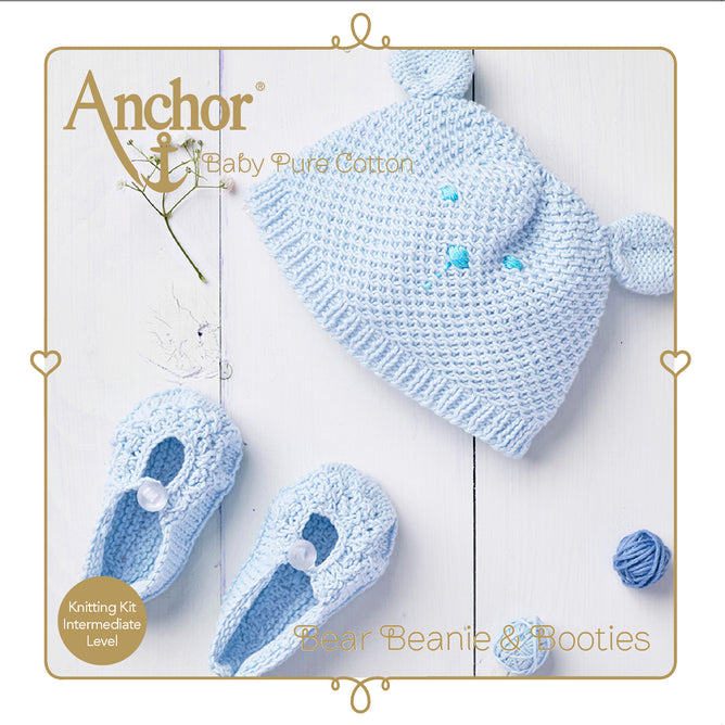 Knitting Kit Amigurumi Baby Hat & Shoes | Pure Cotton | Medium Skilled