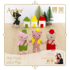 Crochet Kit Amigurumis Three Little Pigs Creativa | Medium Skill