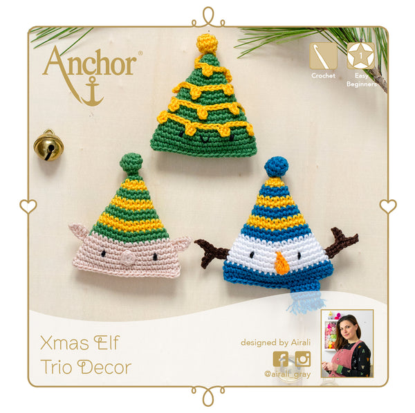 Crochet Kit Amigurumi Elf Trio Décor Creativa | Medium Skill