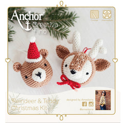 Crochet Kit Amigurumi Christmas Reindeer & Teddy | Medium Skill