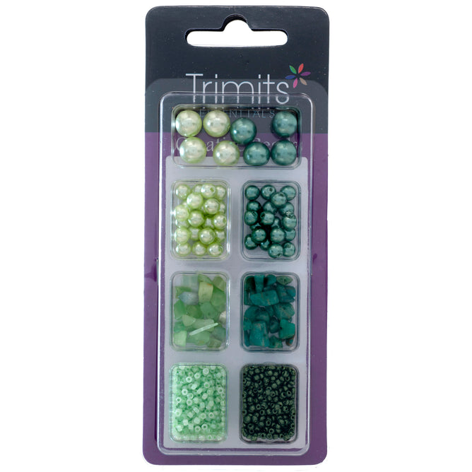 Impex Trimits Jewellery Craft Creative Beads Kits Green Colours Mixed Pack - Hobby & Crafts