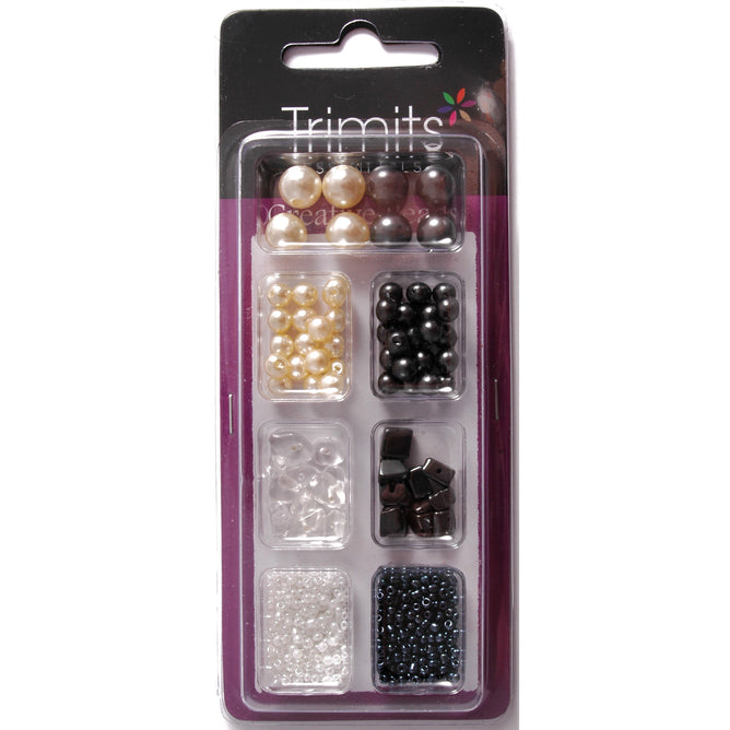 Impex Trimits Jewellery Craft Creative Beads Kits Grey And White Colours Mixed Pack - Hobby & Crafts