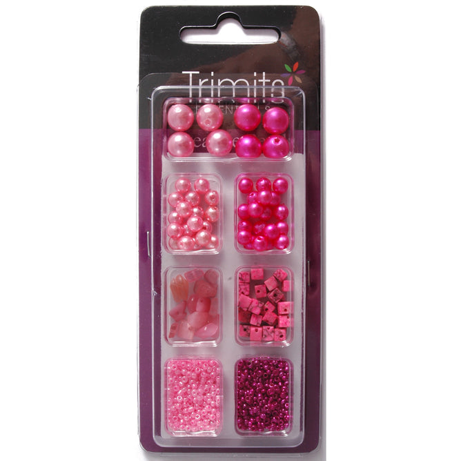 Impex Trimits Jewellery Craft Creative Beads Kits Pink Colours Mixed Pack - Hobby & Crafts