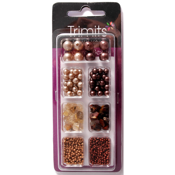 Impex Trimits Jewellery Craft Creative Beads Kits Bronze And Gold Colours Mixed Pack - Hobby & Crafts