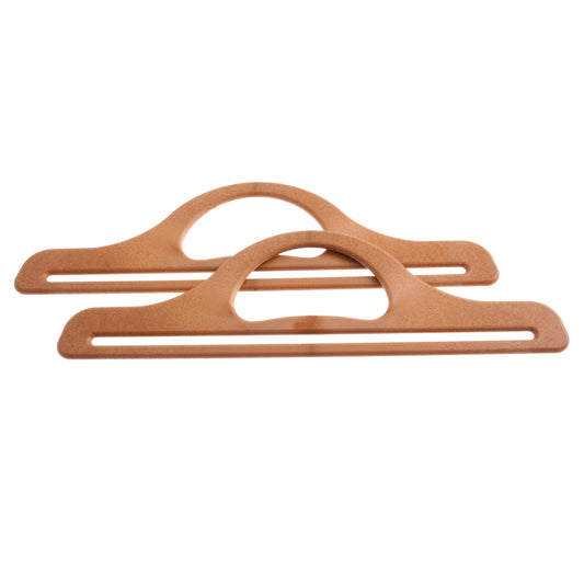 Pair Of Plastic Bag Handles For Bag Making 11 inch- Light Brown - Hobby & Crafts