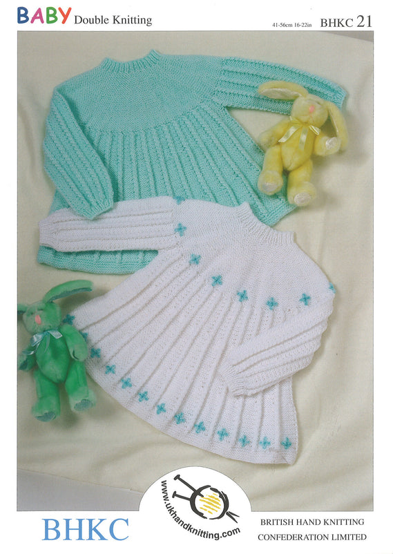 Double Knitting Pattern Dresses 0 To 2 Years 41-56 cm 16-22 inches - Hobby & Crafts