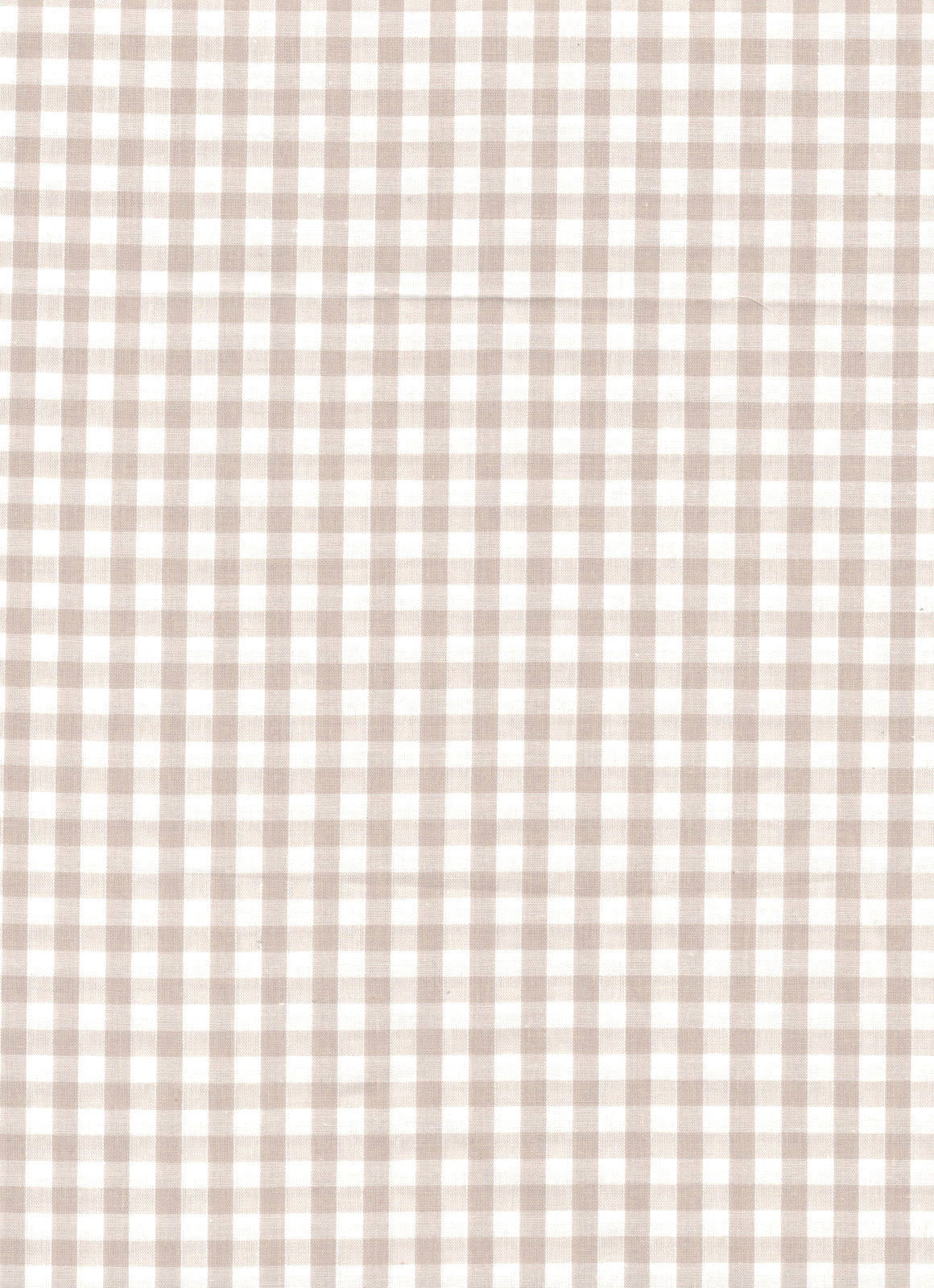 Beige Gingham Polycotton 1/4" Checked Fabric Select Size 112cm Wide