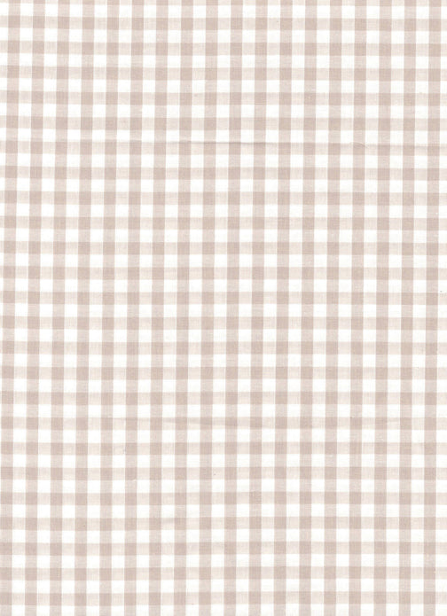 Beige Gingham Polycotton 1/4" Checked Fabric Select Size 112cm Wide