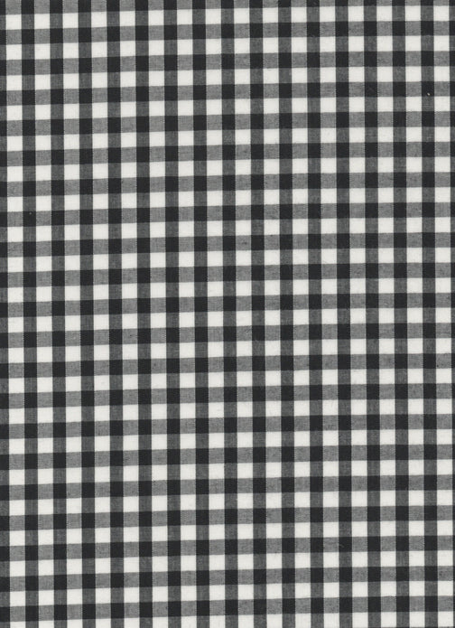 Black Gingham Polycotton 1/4" Checked Fabric Select Size 112cm Wide