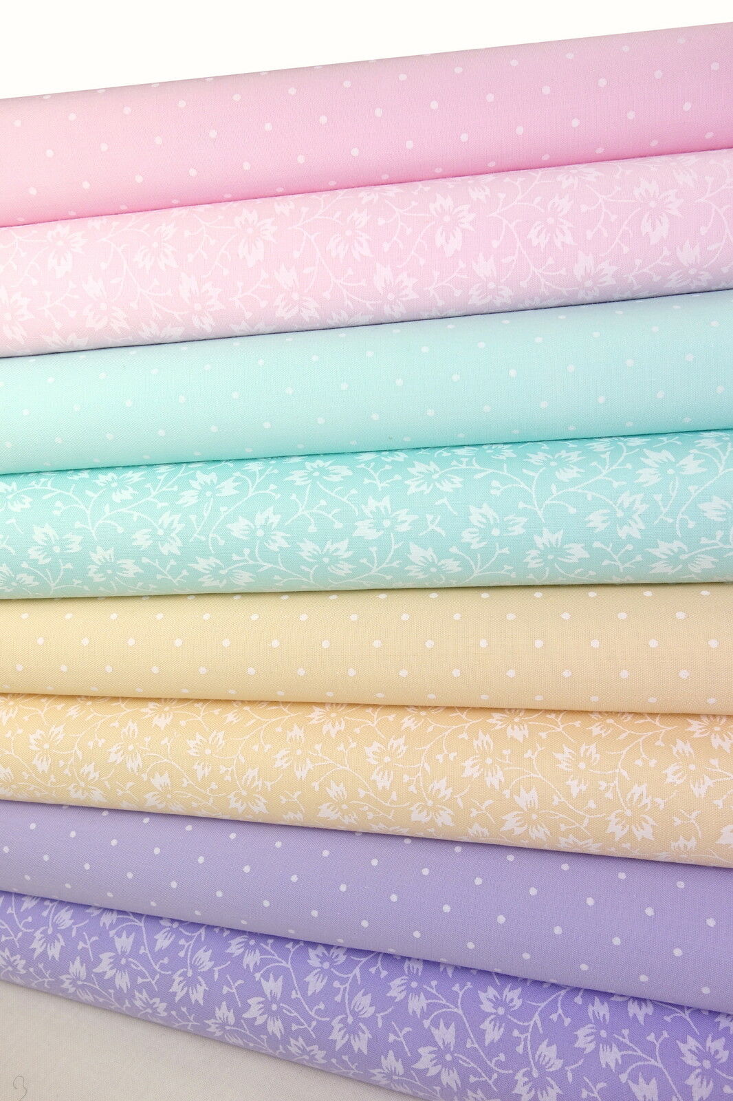 Fabric Bundles Fat Quarters Polycotton Material Florals Spots Craft - BLENDERS PLAINS