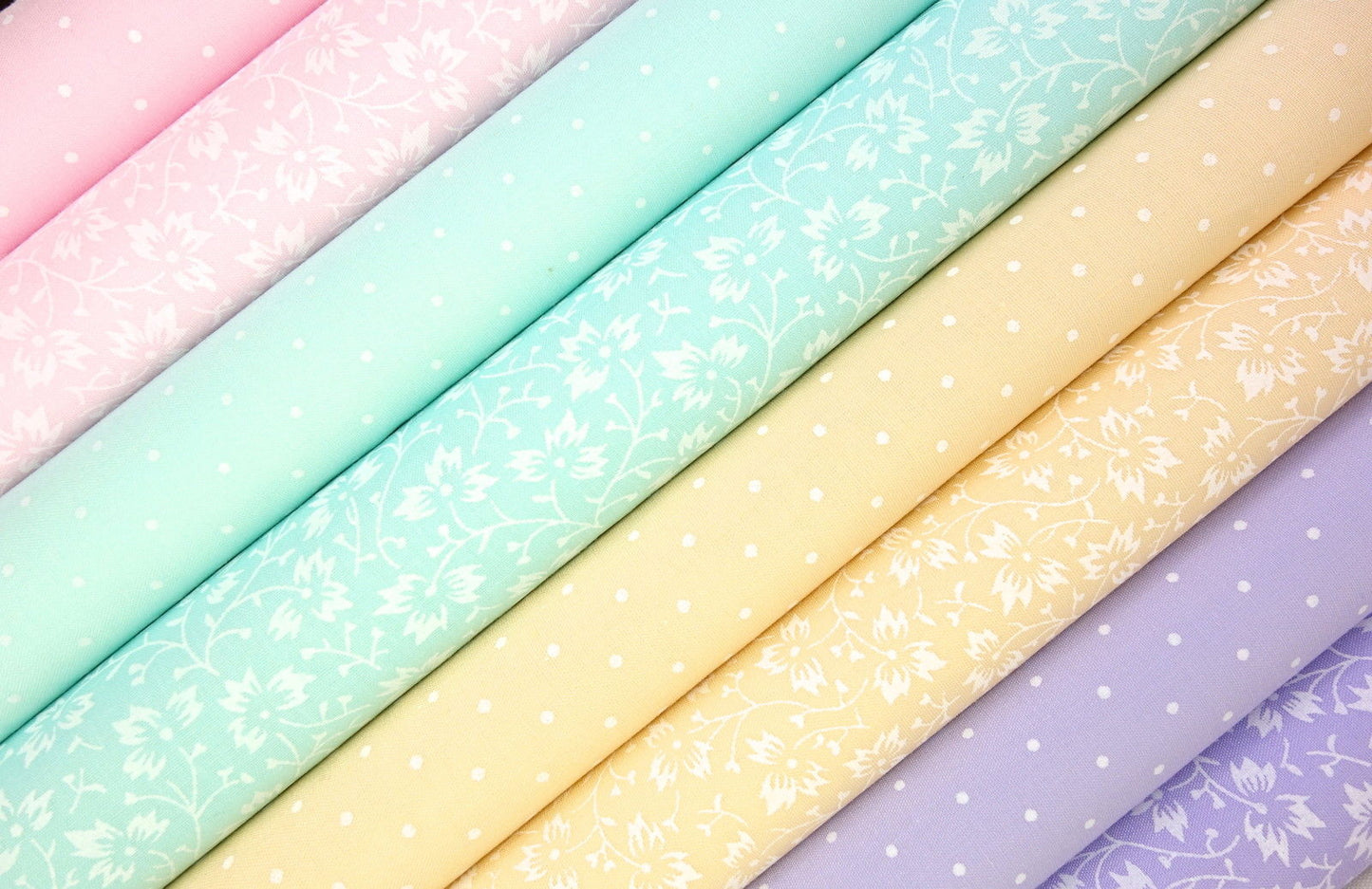 Fabric Bundles Fat Quarters Polycotton Material Florals Spots Craft - BLENDERS PLAINS