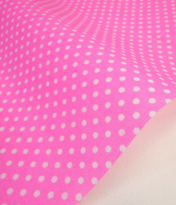 Bright Pink Spots Polycotton Children Fabric Choose Size