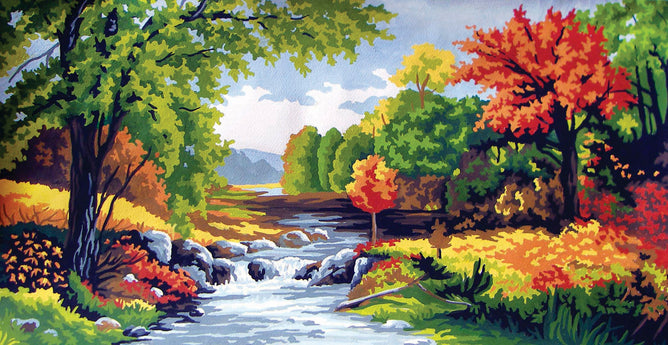 Collection d'Art Printed Needlepoint Tapestry Canvas Needlecraft 60x50cm - Autumn Time
