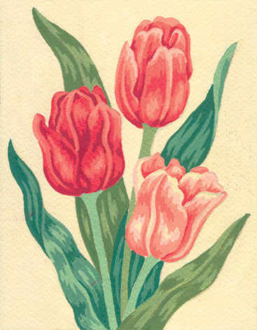 Collection d'Art Printed Needlepoint Tapestry Canvas Needlecraft 20x25cm - Tulips