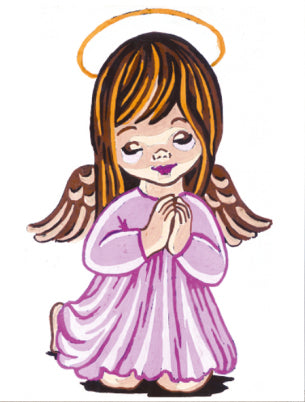 Collection d'Art Printed Needlepoint Tapestry Canvas Kit Needlecraft 14x18cm - Girl Angel Praying