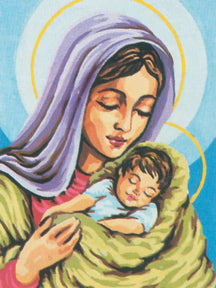 Collection d'Art Printed Needlepoint Tapestry Canvas Needlecraft 30x40cm - Madonna And Child
