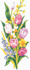 Collection d'Art Printed Needlepoint Tapestry Canvas Needlecraft 60x30cm - Tulips