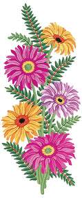 Collection d'Art Printed Needlepoint Tapestry Canvas Needlecraft 60x30cm - Pink And Yellow Daisies