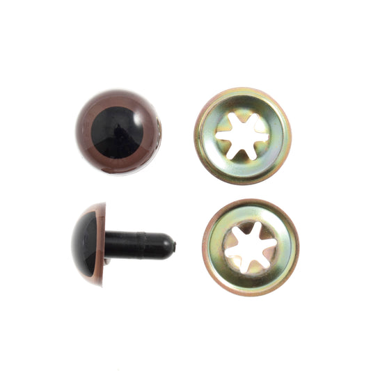 Craft Factory Soft Toy Safety Eyes 7.5mm Brown - Hobby & Crafts