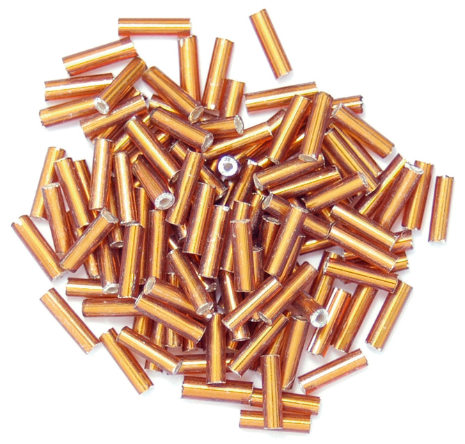 Craft Factory Bugle Glass Beads For Jewellery Making, Knitting, Sewing - 6mm Bronze - Hobby & Crafts