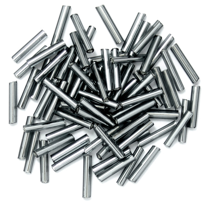 Craft Factory Long Bugle Glass Beads For Jewellery, Knitting, Sewing - 9mm  Metal - Hobby & Crafts