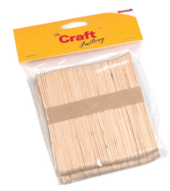 100 x Craft Factory Wooden Lollypop Sticks Natural - Hobby & Crafts