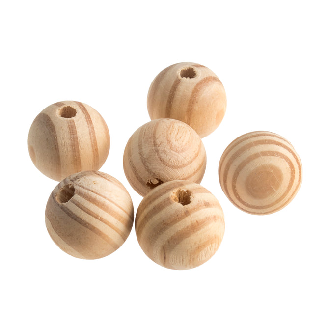 Trimits Wooden Round Beads Toy Pram Jewellery Making Painting Macramé Craft 30mm