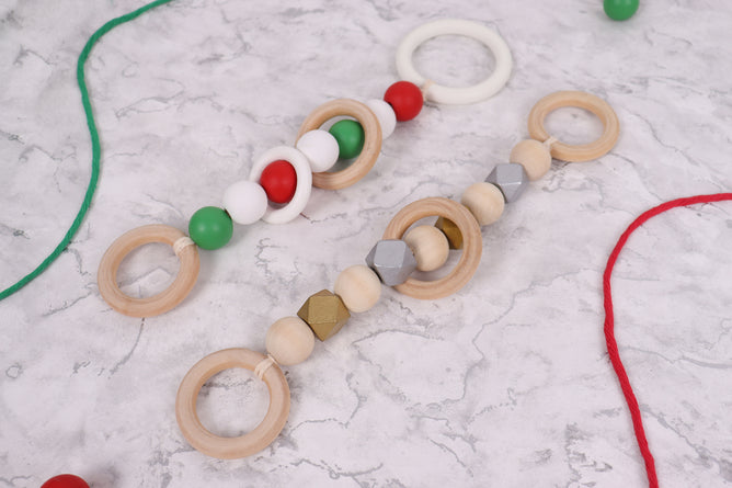 Trimits Wooden Beads & Rings Pack - Assorted Colours Macramé Home Decoration hanging Crafts