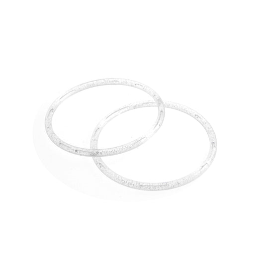 Pair Of Round Shaped Bag Handle For Bag Making 13 cm - Silver - Hobby & Crafts