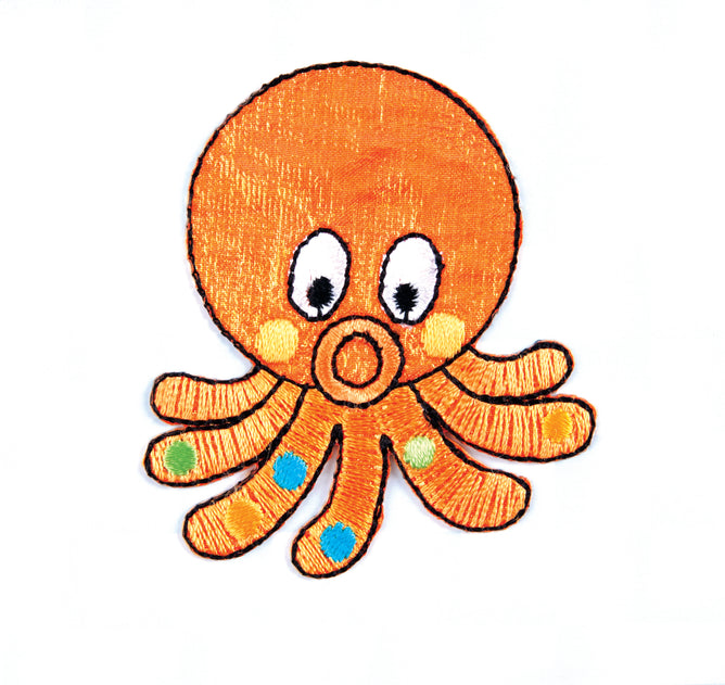 Sew On Motifs Lace Jeans Dresses Garments Appliques Patches 5.8cm -Brown Octopus - Hobby & Crafts
