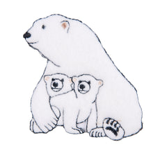 Sew On Motifs Lace Jeans Dresses Appliques Patches 6.2 cm -Polar Bear With Cubs - Hobby & Crafts