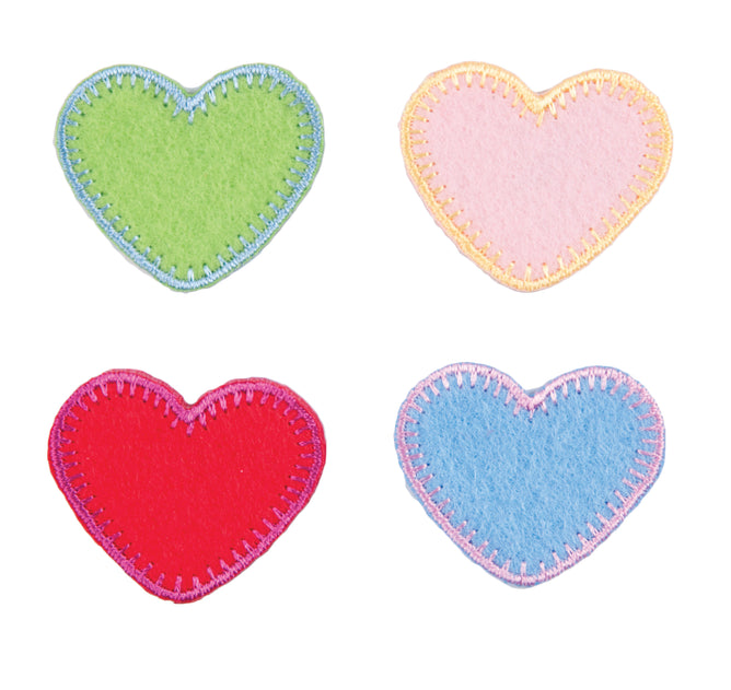 Sew On Motifs Lace Jeans Dresses Appliques Patches 2.7cm -Assorted Colour Hearts - Hobby & Crafts