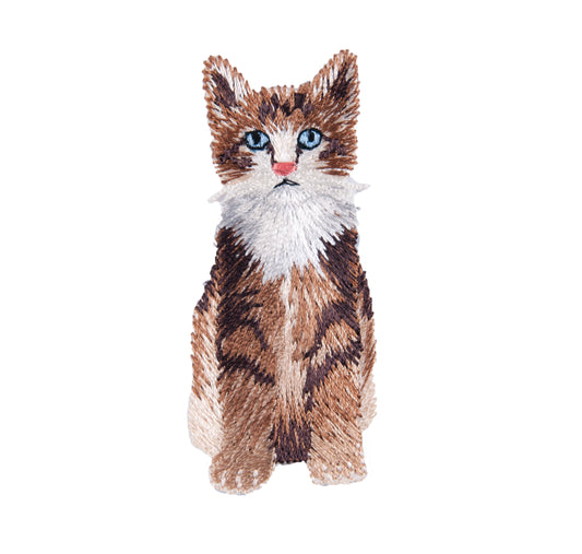 Sew On Motifs Lace Jeans Dresses Garments Appliques Patches 6.3cm -Long Hair Cat - Hobby & Crafts