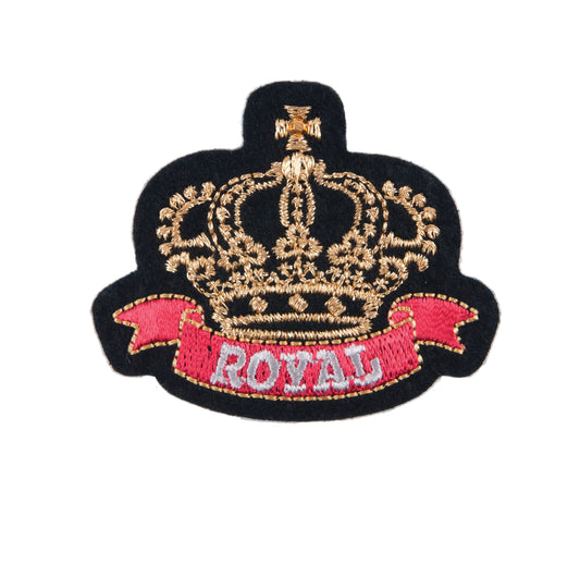 Sew On Motifs Lace Jeans Dresses Garments Appliques Patches 4.8 cm -Royal Crown - Hobby & Crafts